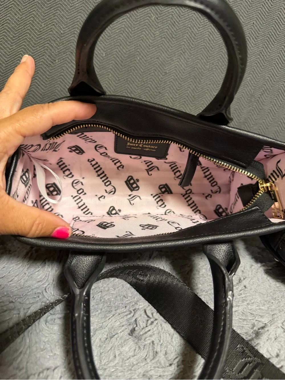 Juicy Couture Mini Tote Natural/Liquorice Crossbody Bag